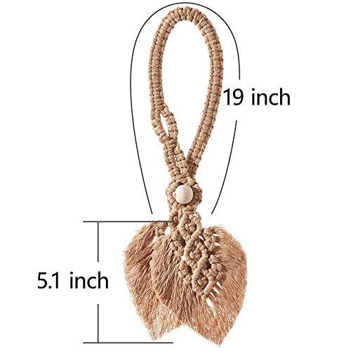 2 Pack Boho Curtain Tiebacks, Apricot - color: S4