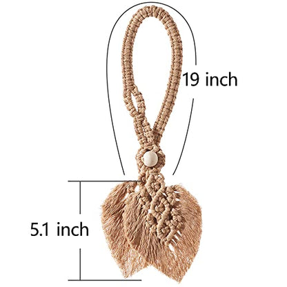 2 Pack Boho Curtain Tiebacks, Apricot - color: S4
