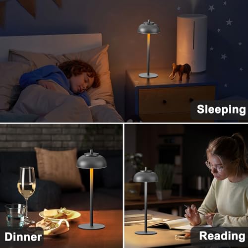 Cordless Table Lamps Rechargeable,Battery Operated Light LED 2 Pack - color: Black-Set of Two