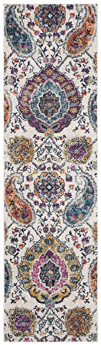 SAFAVIEH Madison Collection Runner Rug - 2'3" x 8', Cream & Multi, Boho Chic Glam Paisley Design, Non-Shedding & Easy Care, Ideal for High Traffic Areas in Living Room, Bedroom (MAD600B) - color: Cream/Multi, size: 2'3" x 8' (Runner)