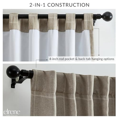 Threadmade Sawyer Window Panel, Taupe - 52" W x 95" L - color: Taupe, size: 52"W x 95"L (Pack of 1)