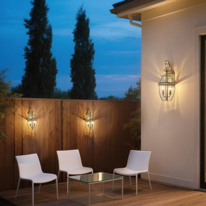 Solid Brass Outdoor Wall Light Fixtures, 20.5" - color: Antique Brass - 1 Pack, size: 20.5 inch