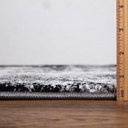 Keen Home Design Abstract Non-Shedding Runner Rug, Soft Thick Pile, 2x8 - color: Abstract Black, size: 2'8" x 7'7" (Runner)