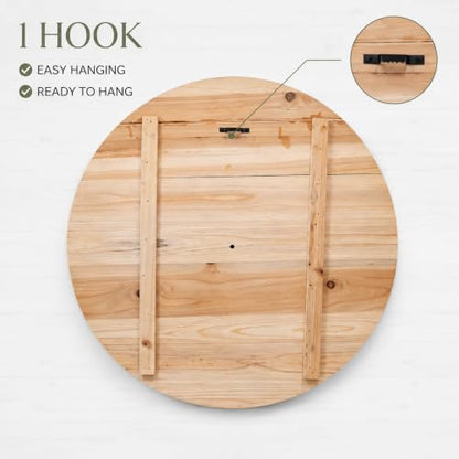 24 Inch Inspirational Farmhouse Wall Clock, Silent Non-Ticking, White Distressed Shiplap Wood, Battery Operated Rustic Quartz Clock for Living Room, Kitchen, Bedroom, Home Office Decor