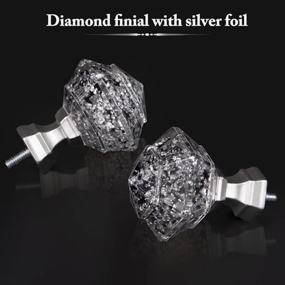 TONIAL Silver Translucent Replacement Finials for 3/4 Inch Curtain Rod - color: Silver