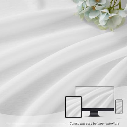 KangBang Pinch Pleated White Sheer Curtains 102 Inches Long with Hooks - color: White, size: 42"W x 102"L (Pack of 2)