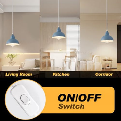 Plug in Pendant Light, 15FT Hanging Lights, On/Off Switch - color: Blue