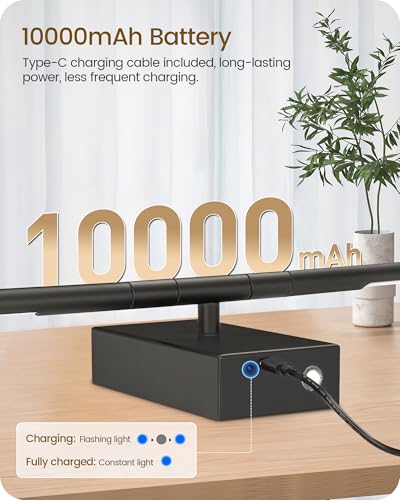 34.6" Wireless Battery Operated Wall Sconces Set of Two,Rechargeable Lamp with Remote, 360° Rotation, 10000mAh Battery, Touch Dimmable Lights for Living Room Hallway Bedroom, Black B05YBP205 - color: Black, size: 34.6 Inches