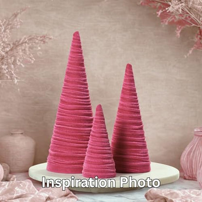 Your Heart's Content Hot Pink Velvet Trees Set of 3 (Hot Pink) - color: Hot Pink