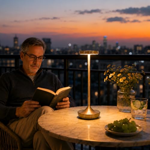 2 Pack Cordless Table Lamps Rechargeable 6000mAh, 72H Runtime - color: 2 Titanium