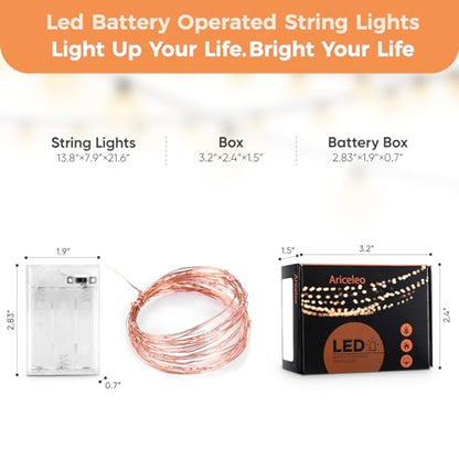 Ariceleo 1 Pack 16.4ft Battery Operated String Lights with Timer, Red with Synchronized Twinkle Mode, Fairy Lights Battery Powered, 50 LEDs, Idea for Christmas Bedroom Party Wedding - color: Red, size: 1 Pack-Upgrade