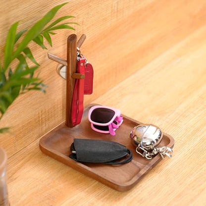 Wooden Key Tray, Key Tree Jewelry Organizer Entryway Solid Holder