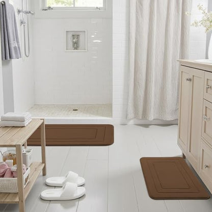 Cupic Cupid Memory Foam Bath Mat 24"×36", Non Slip Bathroom Rugs, Brown - color: Brown, size: 2' x 3' (24" x 36")
