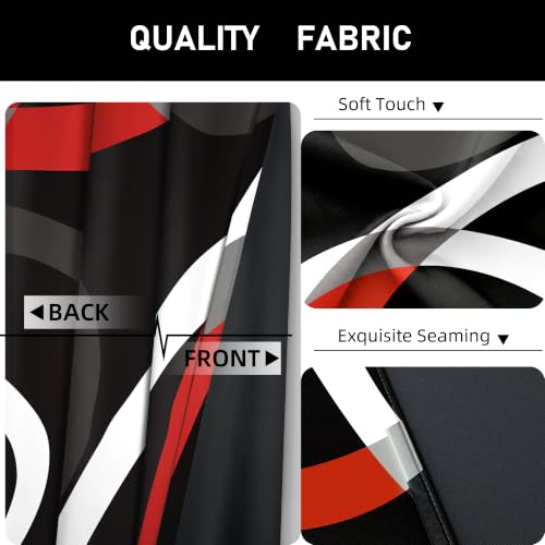 weesire Black and Red Blackout Curtains, 52 x 63 Inch, Grommet, 2 Panels - color: P1-red, size: 52"W x 63"L (Pack of 2)