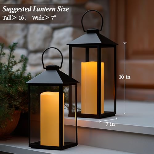5" x 14" Ivory Large Waterproof Outdoor Flameless Candles Battery Operated LED Flickering Pillar Candles with Remote and Timer for Indoor Outdoor Lanterns, Long Lasting, Set of 2 - color: Ivory, size: 5" x 14"
