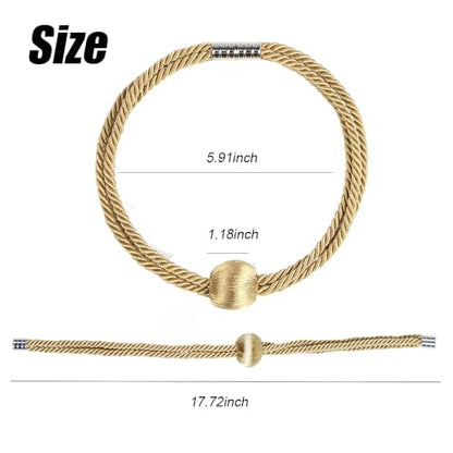 BEL AVENIR Magnetic Curtain Tiebacks, Boho Farmhouse Curtain Tie Backs - color: Gold