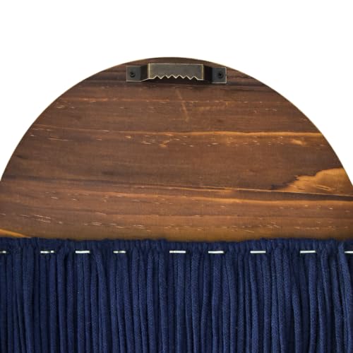 Flber 2 Pcs Macrame Wall Hanging Blue Brown Boho Decor 10" W*40" L - color: Blue and Brown