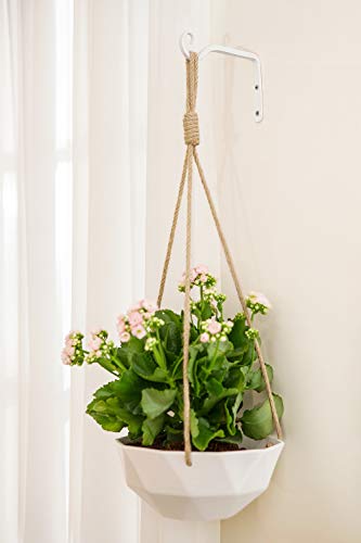 Mkono 6 Inc Plant Hangers, 2 Pack Hanging Plant Brackets Hooks for Wall - color: White, size: 6 Inch
