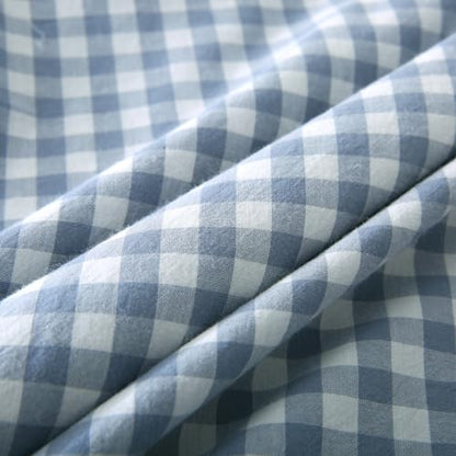 Mywinlle Dusty Blue Plaid Ruffle Gingham Throw Pillow Covers 18"x18" - color: Blue Plaid, size: 18" x 18" (Pack of 2)