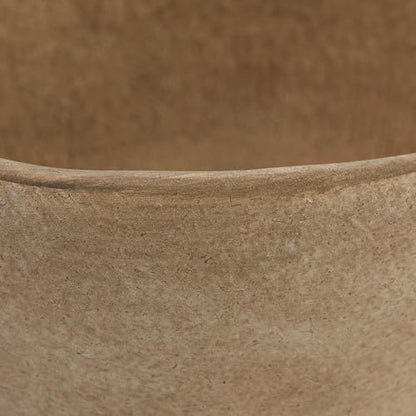 Creative Co-Op Boho Terracotta Footed Planter with Organic Edge, Matte Taupe - color: Matte Taupe, size: 4"
