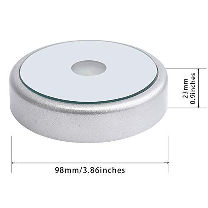 LED Multimodal Multicolor Light Base Silver Lighted Stand for Crystal Art Display Round Stand - color: B-multi-mode Silver Base