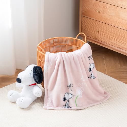 Berkshire Blanket Peanuts VelvetLoft Cute Character Snoopy Plush Throw Blanket,Peanuts Snoopy Make A Wish Spring Pink,Throw 55 in x 70 in (Official Peanuts Product) - color: Make a Wish Spring Pink, size: Throw (55 in x 70 in)