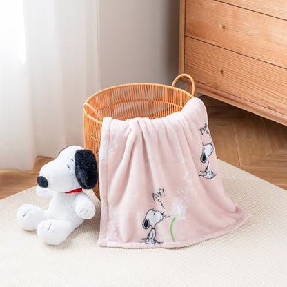 Berkshire Blanket Peanuts VelvetLoft Cute Character Snoopy Plush Throw Blanket,Peanuts Snoopy Make A Wish Spring Pink,Throw 55 in x 70 in (Official Peanuts Product) - color: Make a Wish Spring Pink, size: Throw (55 in x 70 in)