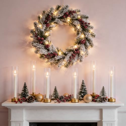 Hurricane Candle Holders Golden Taper Candle Sticks Holder, with 11" Thickened Glass Cylinder Covers Tall Candlesticks Holders Bulk Set of 10, Dining Table Centerpiece for Wedding - color: Clear