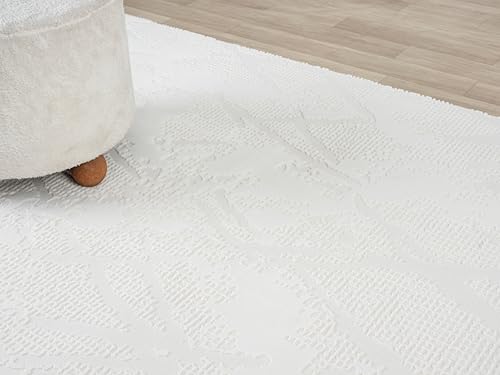 6x9 Cream Modern Geometric Area Rug for Living Room, Bedroom - color: 1003 - Cream, size: 6' x 9' (Rectangular)