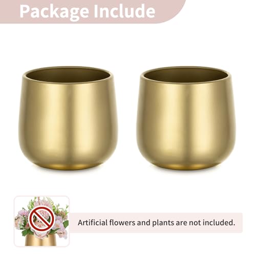 NUPTIO Gold Compote Vases Centerpiece, 4" Small Planter, 2 Pcs - color: Style 1#, size: 3.9in Tall-2pcs