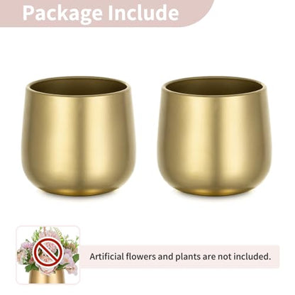 NUPTIO Gold Compote Vases Centerpiece, 4" Small Planter, 2 Pcs - color: Style 1#, size: 3.9in Tall-2pcs