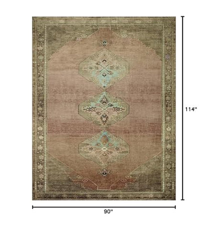 Loloi Magnolia Home Sinclair Clay/Tobacco 7'-6" x 9'-6" Area Rug - color: Clay / Tobacco, size: 7'6" x 9'6" (Rectangular)