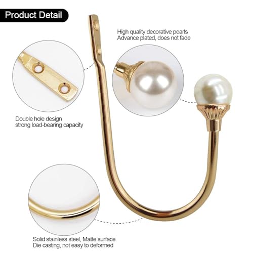 COCIVIVRE 4 Pack Curtain Holdbacks Wall Mounted Curtain Tiebacks Hooks - color: Gold, size: 4 Pack
