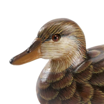 Hand-Painted Mallard Duck Sculpture Set, Realistic Artwork