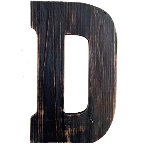 ABELOTS Big Letter Wall Art for Living Room, Bathroom, Bedroom, and Home Decor, Rustic Farmhouse Lettering for Family Last Names, Large Decorative Wood, 14” x 10”(Big D) - color: Big D