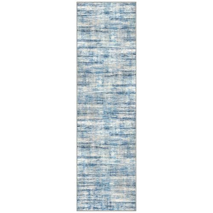 KOZYFLY Modern Washable Rug Runner 2x7 Hallway Runner Rug Blue Beige - color: Blue Beige, size: 2' x 7' (Runner)