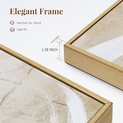 Zessonic Neutral Abstract White Brown Pastel Textured Wall Art,24"x36"x3 - color: Neutral Textured Strokes, size: 24" x 36"