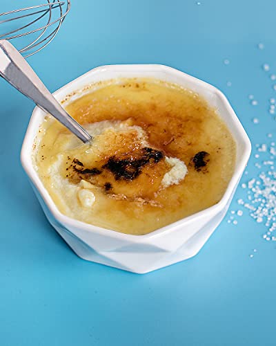 DELLING 4 Oz Ramekins Set of 6, Porcelain Creme Brulee Ramekins Oven Safe, Geometric Souffle Dishes for Baking Dessert Ice Cream, Small Ceramic Bowls Dishwasher Microwave Freezer Safe, White - size: 4oz