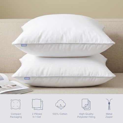 Leeden 24x24 Throw Pillow Inserts Set of 2-100% Cotton Cover - size: 24x24 Inch
