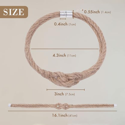 NICEEC 2 Pack Natural Jute Rope Curtain Tiebacks Elegant Boho Style Magnetic Drape Tie Backs Soft Hand-Woven Rope Curtain Holdbacks for Home & Office Drapery (Jute knot-05) - color: Jute Knot-05, size: 2 Pack