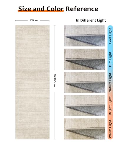 3x10 Runner Rug Non Slip, Washable Rug Runners for Hallways,Beige - color: Stripe-beige, size: 3' x 10' (Runner)