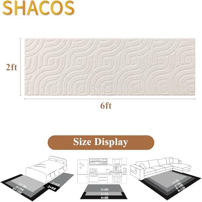 SHACOS 2x6 Runner Rugs Fluffy Rug for Hallway Entryway, Beige - size: 2×6