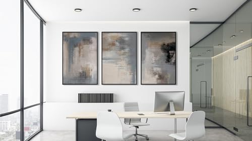 Large Framed Canvas Wall Art, Modern Grey Abstract Prints, 20"x28"x3 - color: grey, size: 20" X 28" X 3pcs Framed