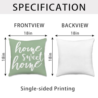 Hexagram Throw Pillow Covers 18x18, Sage Green Outdoor Pillow Covers - color: Sagegreen, size: 18" x 18" (Pack of 4)