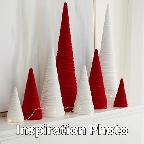 Your Heart's Content Red Velvet Trees Set of 4, Luxurious Handcrafted Valentine Tree, Cozy Mantel Accent, Elegant Entryway Shelf Sitter, Winter Wedding Centerpiece (Red) - color: Red