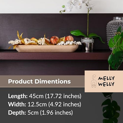 17.5” Handcrafted Wooden Dough Bowl – Artisan Paulownia Wood Centerpiece | Luxury Rustic Home Décor | Elegant Catchall Beautiful Gift