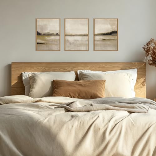 KAIRNE Neutral Abstrcat Landscape Framed Canvas Wall Art Set-12"x16"x3 - color: Textured Wall Art, size: 12"L x 16"W