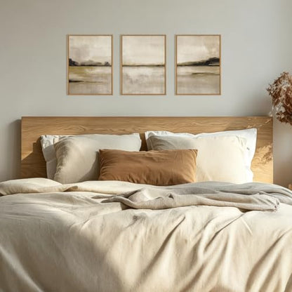 KAIRNE Neutral Abstrcat Landscape Framed Canvas Wall Art Set-12"x16"x3 - color: Textured Wall Art, size: 12"L x 16"W