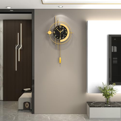 Large Modern Wall Clocks for Living Room Gold Silent Analog Clock - style: Antique