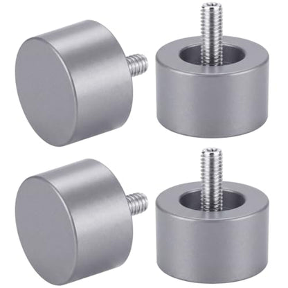 LEIFIDE 4 Pack Curtain Rod Finials Curtain Rod End Cap Finials for Curtains Rods of 7/8 and 1 Inch Diameter (Silver) - color: Silver